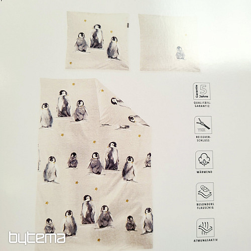 Luxus-Flanellbettwäsche IRISETTE PANDA 8645-80 PINGUINE