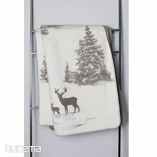 Decke DF SAVONA SNOWY DEER creme