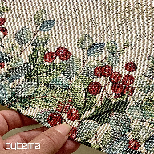 Weihnachtstischdecke aus Wandteppich, rund, WEIHNACHTSROSEN