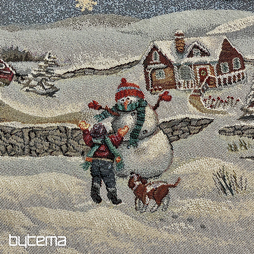 Weihnachtlicher Wandteppich-Tischdecke rund FROHE WEIHNACHTEN