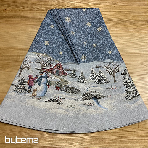 Weihnachtlicher Wandteppich-Tischdecke rund FROHE WEIHNACHTEN