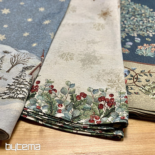 Weihnachtlicher Wandteppich-Tischdecke rund FROHE WEIHNACHTEN