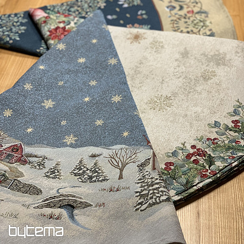 Weihnachtlicher Wandteppich-Tischdecke rund FROHE WEIHNACHTEN