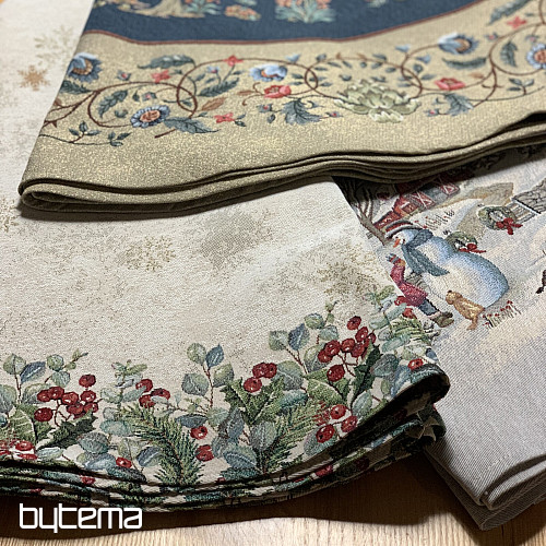 Weihnachtlicher Wandteppich-Tischdecke rund FROHE WEIHNACHTEN