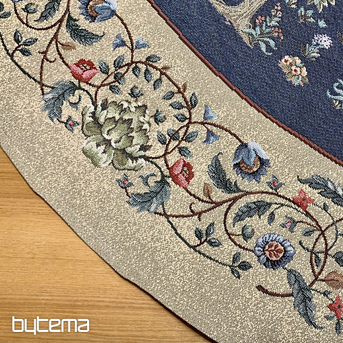 Runder Wandteppich-Tischdecke mit dem Motiv „Baum des Glücks“, blau