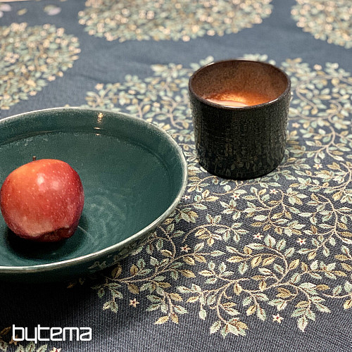 Runder Wandteppich-Tischdecke mit dem Motiv „Baum des Glücks“, blau