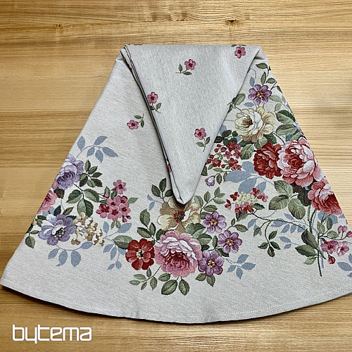Runde Gobelin-Tischdecke BOUQUET BORDURA
