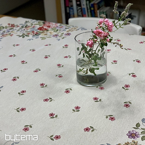 Runde Gobelin-Tischdecke BOUQUET BORDURA