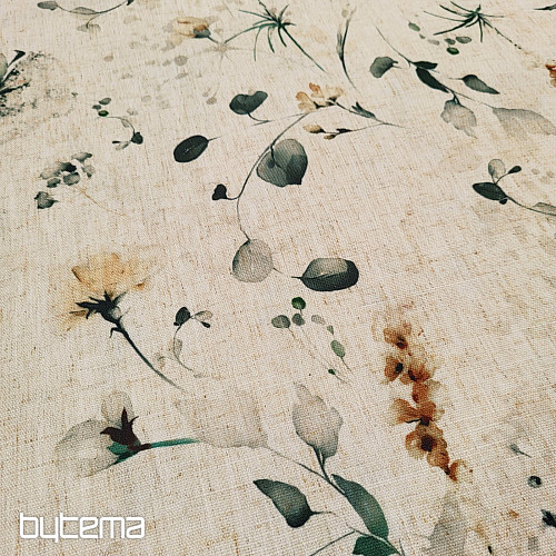 Dekorativer Stoff SPÄTBLÜTEN Ocker