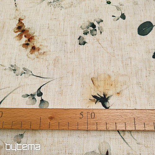 Dekorativer Stoff SPÄTBLÜTEN Ocker