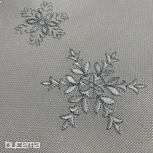 Weihnachtliche bestickte Tischdecke SILBERFLAKES