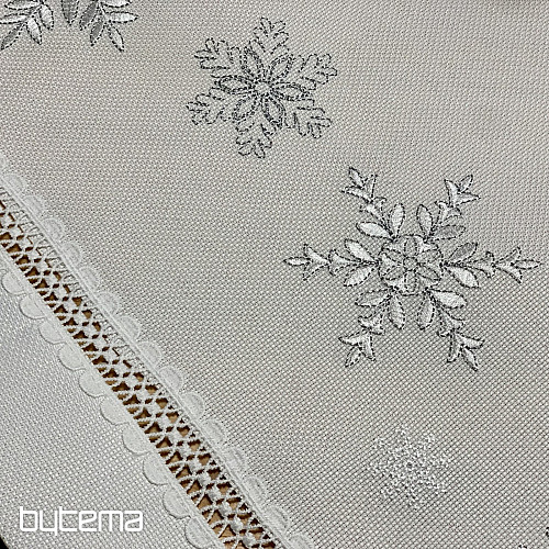 Weihnachtliche bestickte Tischdecke SILBERFLAKES