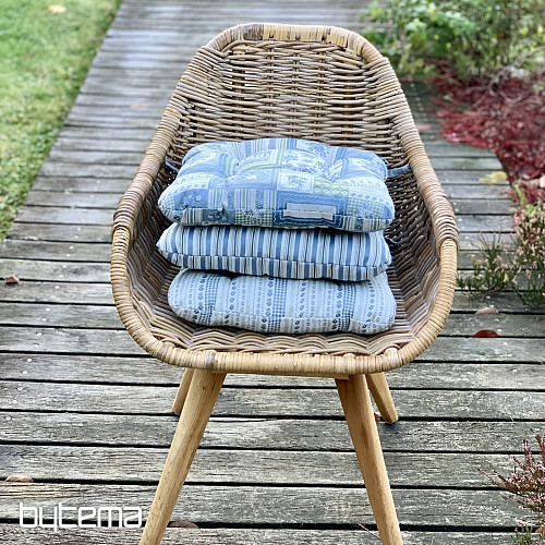 TOSCANA VALERY PATCHWORK-KISSEN blau