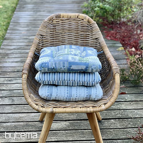 TOSCANA VALERY PATCHWORK-KISSEN blau