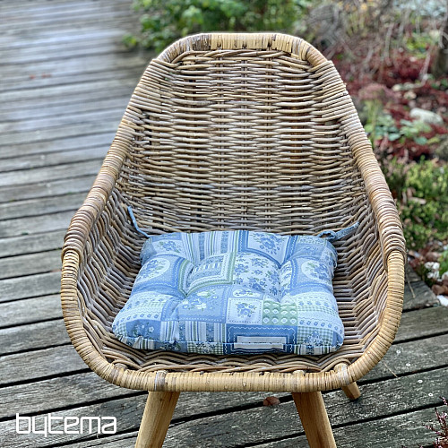 TOSCANA VALERY PATCHWORK-KISSEN blau