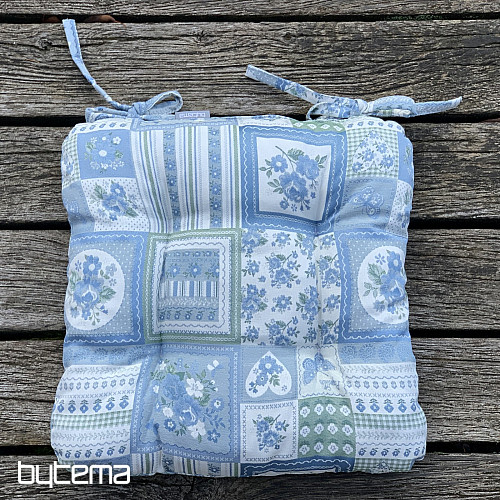 TOSCANA VALERY PATCHWORK-KISSEN blau