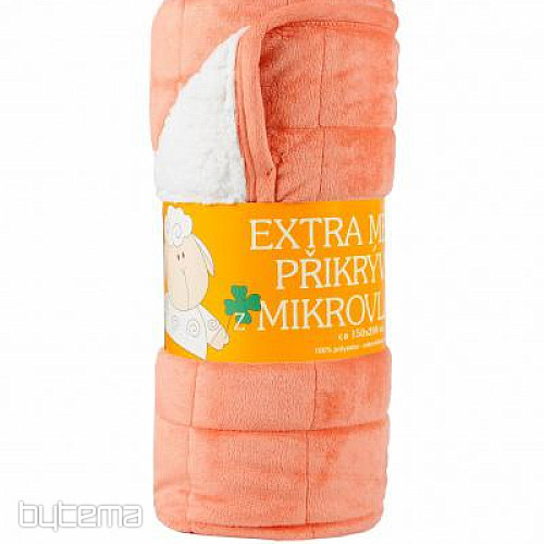 Wohndecke aus Microfaser EXTRA weich SCHAF Lachs, abgesteppt