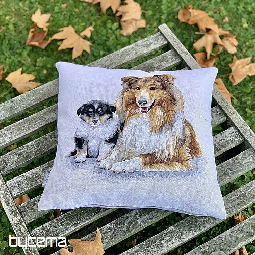 Wandteppichbezug Colli und Welpe