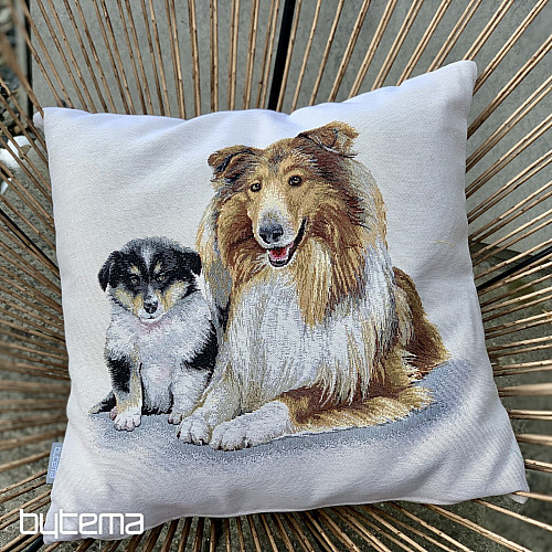 Wandteppichbezug Colli und Welpe