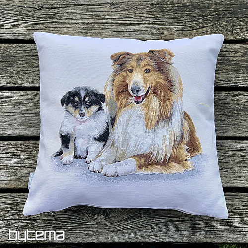 Wandteppichbezug Colli und Welpe