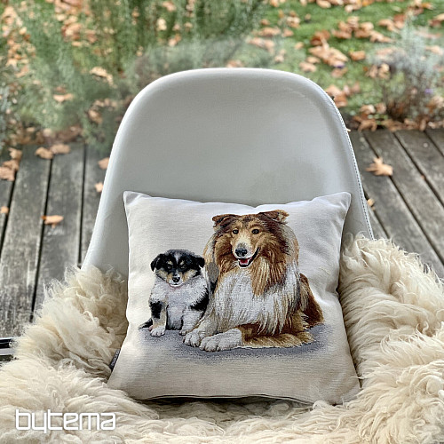 Wandteppichbezug Colli und Welpe