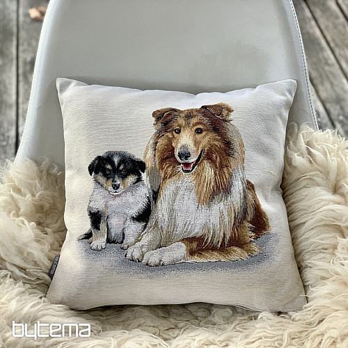 Wandteppichbezug Colli und Welpe