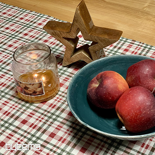 Weihnachtstischdecke und Schal im schottischen Shelley-Karo-Muster