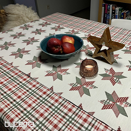 Weihnachtstischdecke und Schal im schottischen Shelley-Karo-Muster