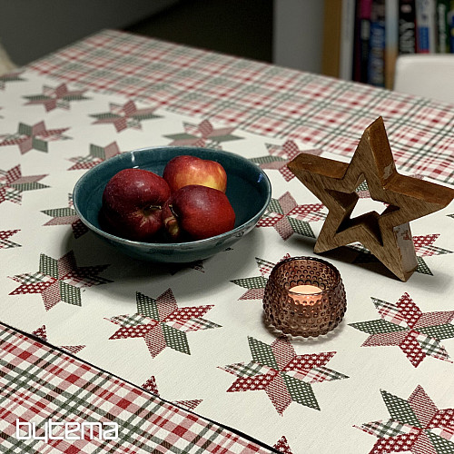 Weihnachtstischdecke und Schal im schottischen Shelley-Karo-Muster