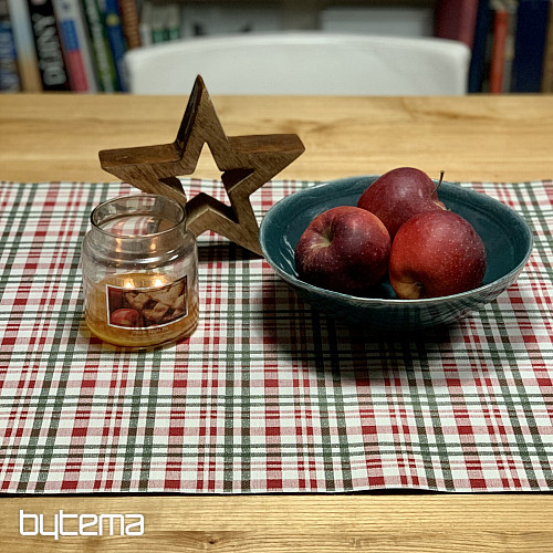 Weihnachtstischdecke und Schal im schottischen Shelley-Karo-Muster