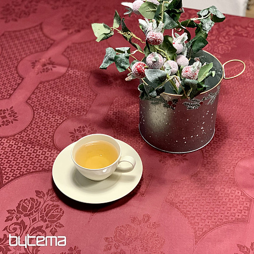 Tischdecke DAMASK bordeauxrot 120x140
