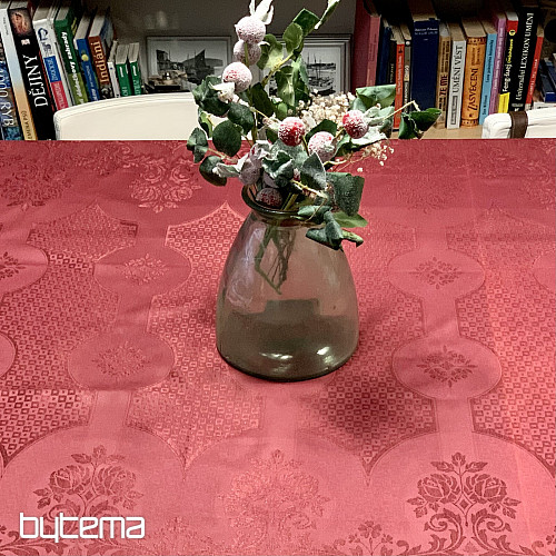 Tischdecke DAMASK bordeauxrot 120x140