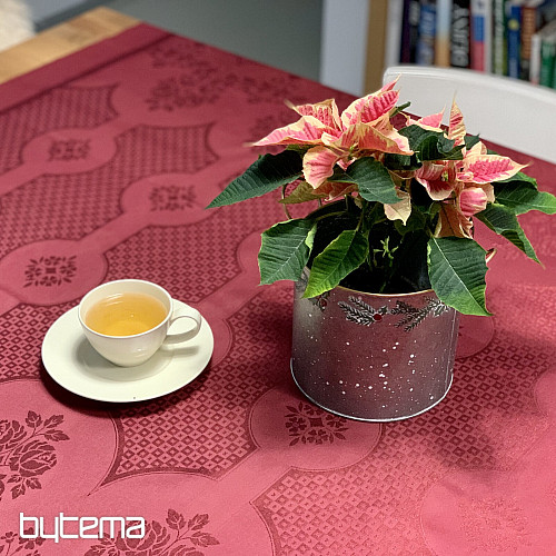 Tischdecke DAMASK bordeauxrot 120x140