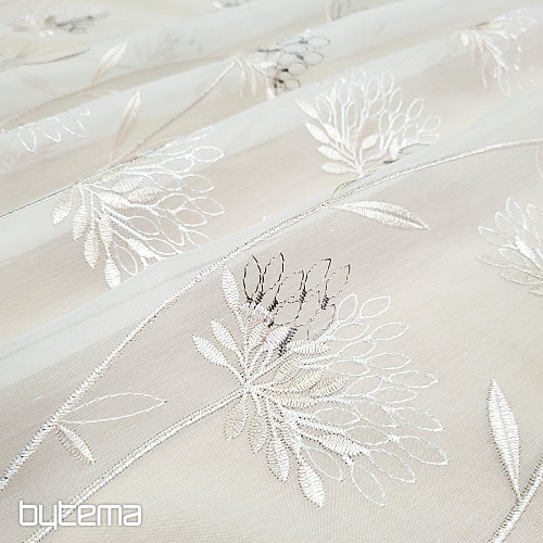 Luxusvorhang GERSTER 11868 beige Stickerei