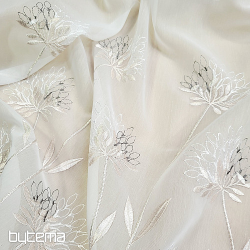 Luxusvorhang GERSTER 11868 beige Stickerei