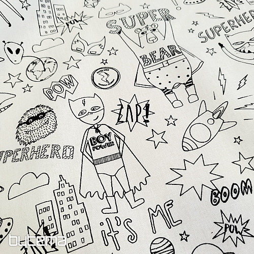 SUPERHELDEN-Malerei auf Stoff