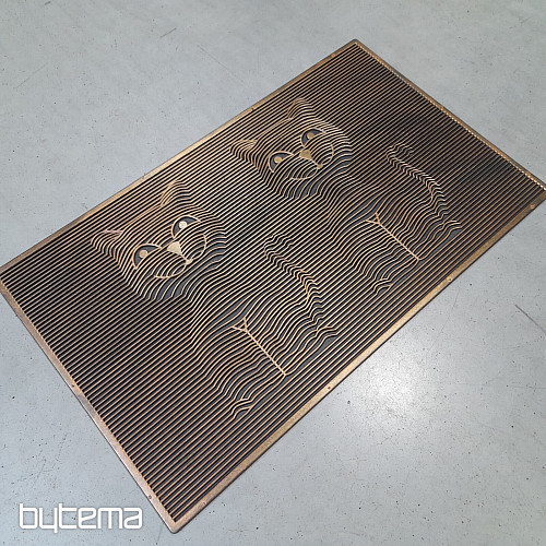 Fußmatte aus Gummi, Motiv: Zwei Katzen, 3D