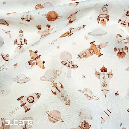 Baumwollstoff SPACE FUZBUZ