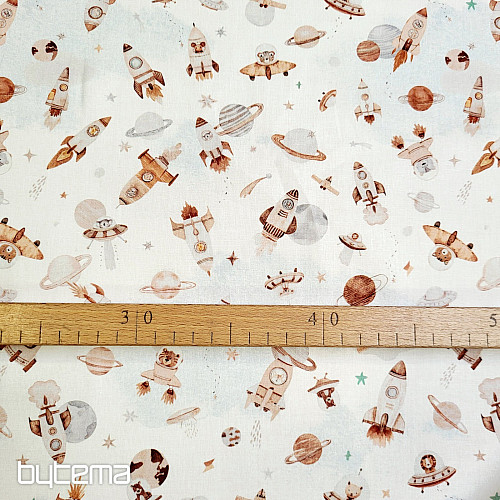 Baumwollstoff SPACE FUZBUZ