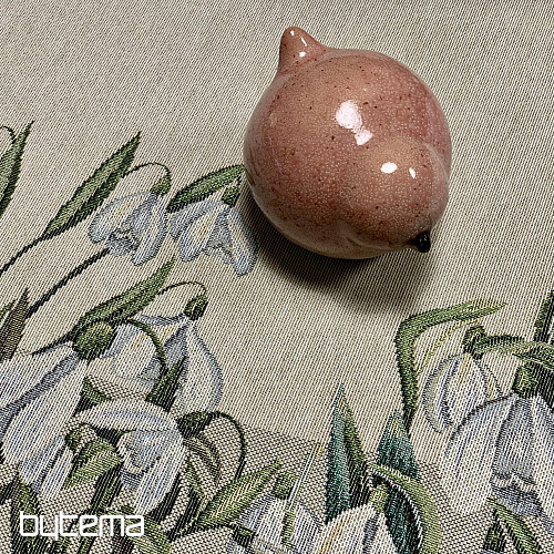 Runde Tischdecke aus Wandteppich mit Schneeflockenmotiv