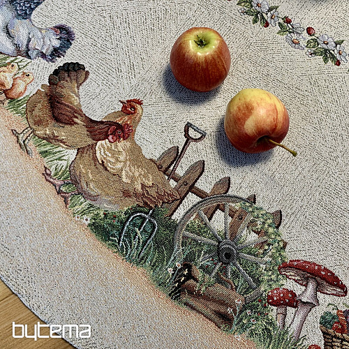 Runde Wandteppich-Tischdecke ROCK BY THE FENCE