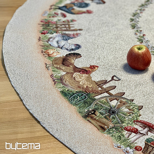 Runde Wandteppich-Tischdecke ROCK BY THE FENCE