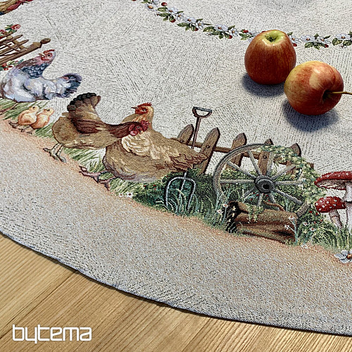 Runde Wandteppich-Tischdecke ROCK BY THE FENCE