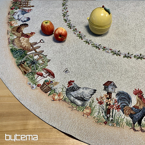 Runde Wandteppich-Tischdecke ROCK BY THE FENCE