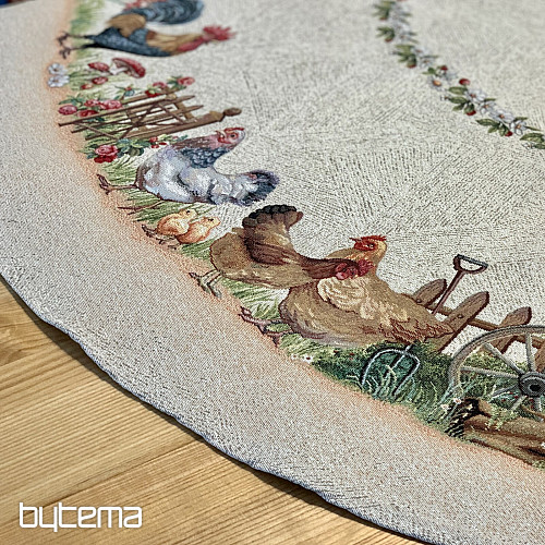 Runde Wandteppich-Tischdecke ROCK BY THE FENCE