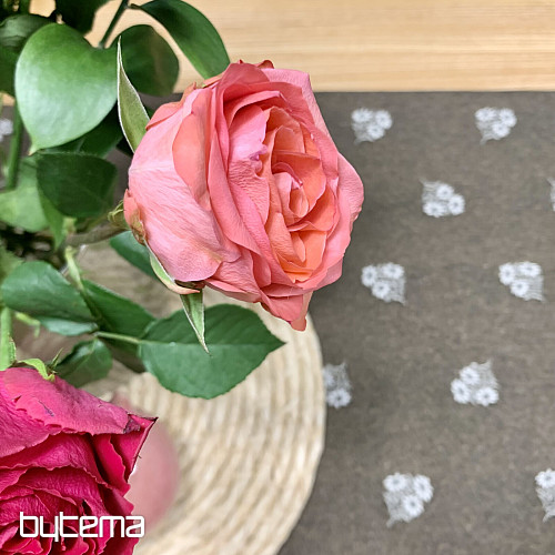 Jacquard-Schal ALPINE FLOWERS BRAUN