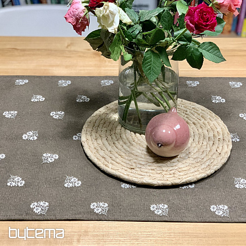 Jacquard-Schal ALPINE FLOWERS BRAUN