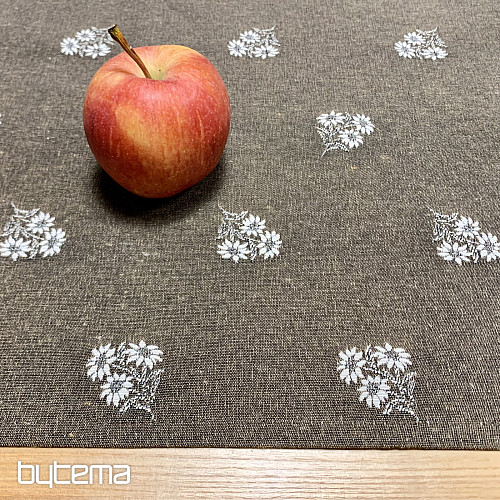 Jacquard-Schal ALPINE FLOWERS BRAUN