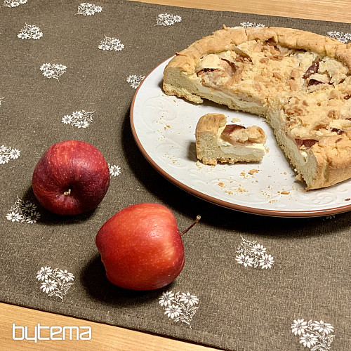 Jacquard-Schal ALPINE FLOWERS BRAUN