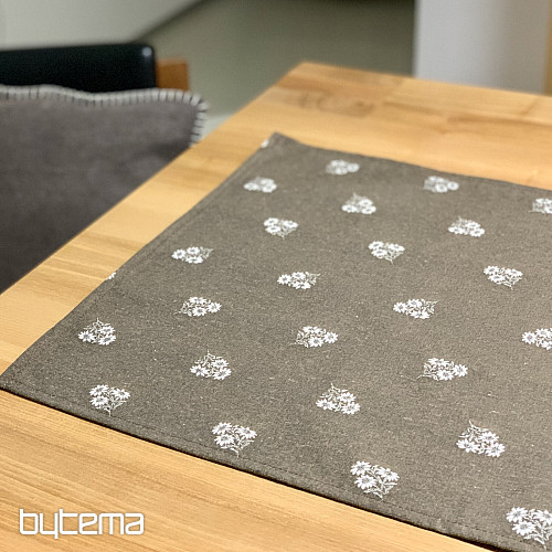 Jacquard-Schal ALPINE FLOWERS BRAUN